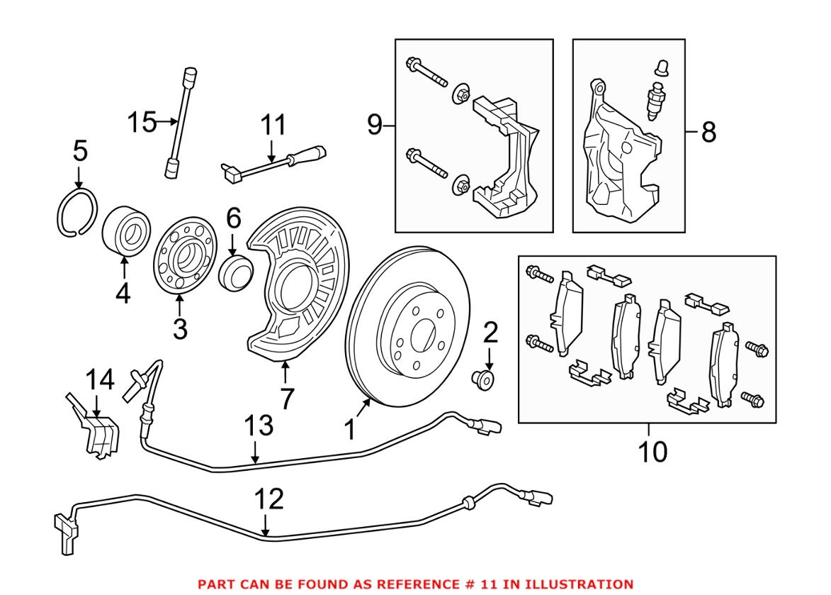 Mercedes Disc Brake Pad Wear Sensor - Front Passenger Side 1695401617